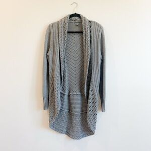 Eddie Bauer - Gray Open-Front Knit Sweater Cardigan